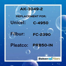 Load image into Gallery viewer, Baleen Filters 50 sq. ft. Pool Filter Replaces Unicel C-4950, Pleatco PRB50-IN, Filbur FC-2390-Pool and Spa Filter Cartridges Model: AK-3049
