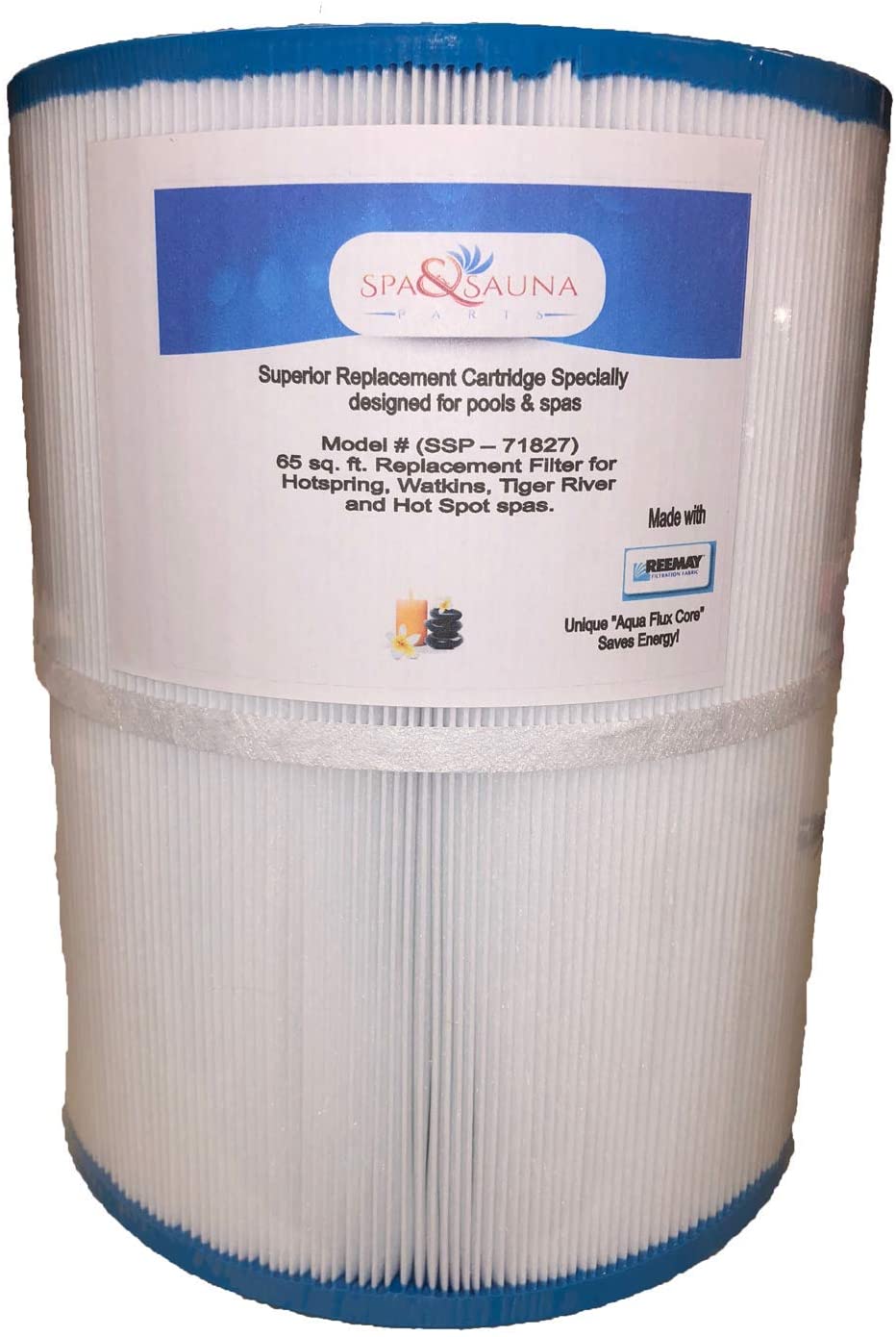 Replacement Filter Cartridge for Watkins Hot Spring, Hot Spot Series: Tempo/Rhythm/Relay Models Tiger River Spa 65 Sq Ft 31114 71827 By Spa & Sauna Parts