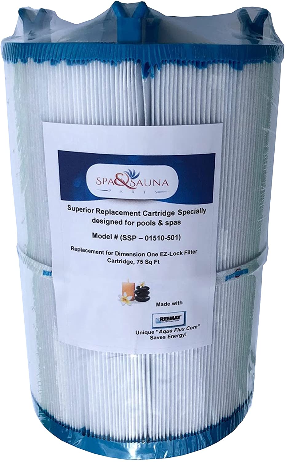 Spa & Sauna Parts Dimension One EZ-Lock Replacement Filter Cartridge, 01510-501, 75 Sq Ft